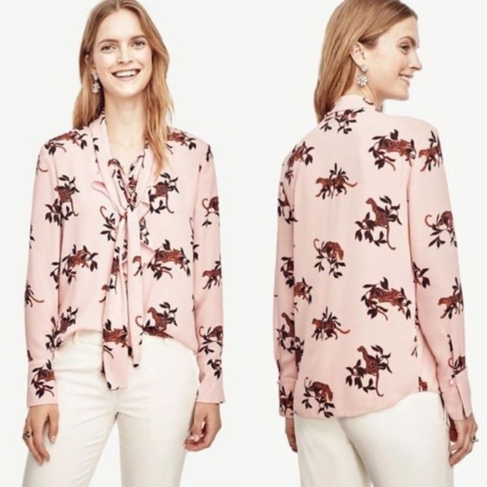 Ann Taylor Jungle Cat Blouse